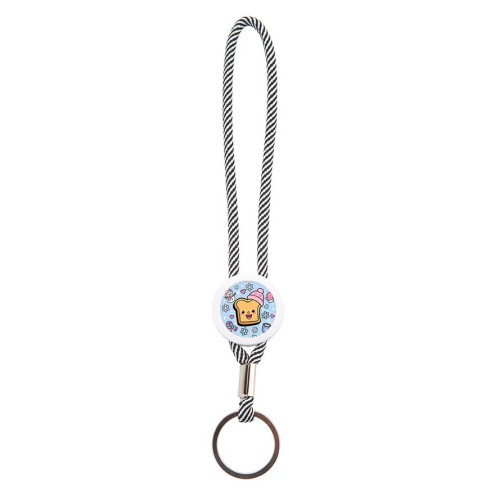 TocaToast Cozy Days Keychain Loop, Gray/White
