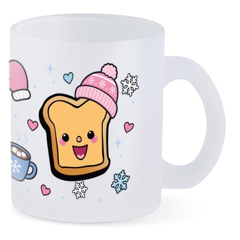 TocaToast Cozy Days Glass Mug SATIN